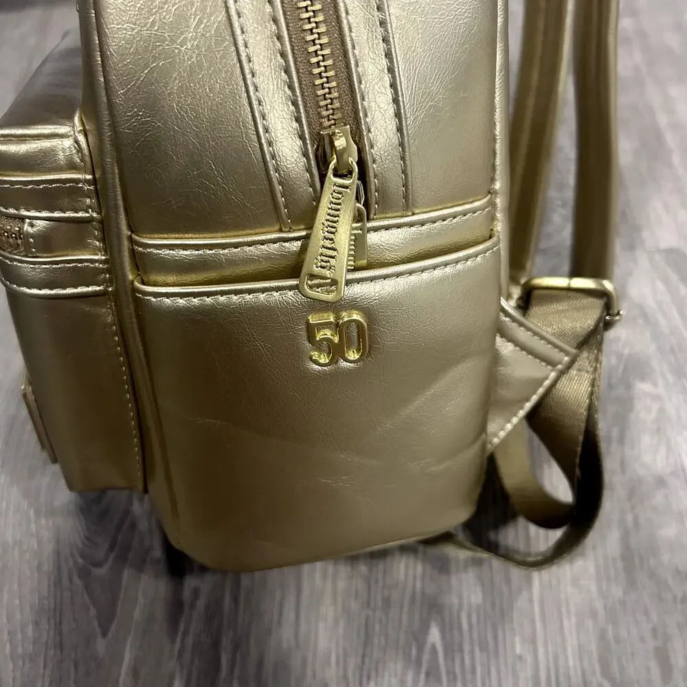Sanrio Hello Kitty Loungefly 50th Anniversary Gold Mini Backpack